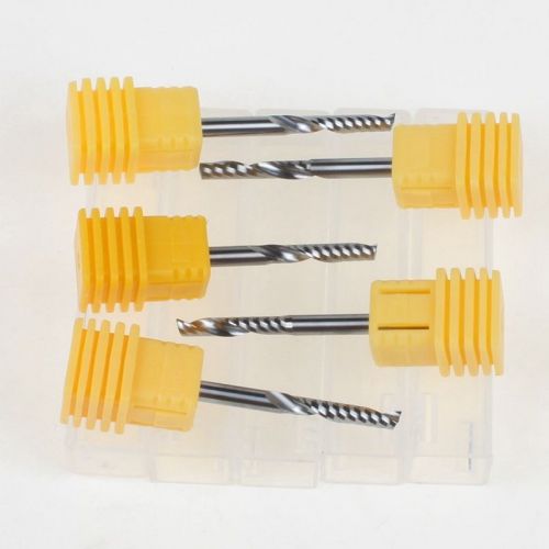 5pcs single blade aluminium cutting single flute cnc router bits 3.175*3.175*17m for sale