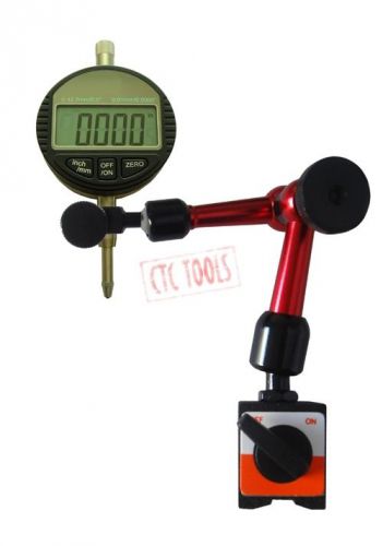 DIGITAL DIAL INDICATOR GAUGE &amp; MAGNETIC BASE -MEASURING MILLING LATHE #D17