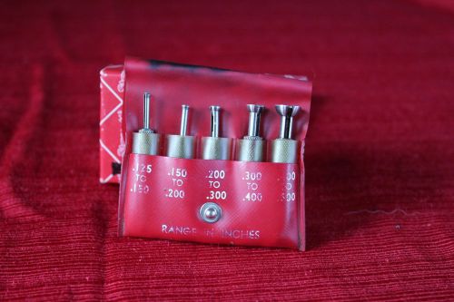 STARRETT SMALL HOLE GAGES SET OF FIVE  .125&#034; DIA, - .500&#034; DIA.