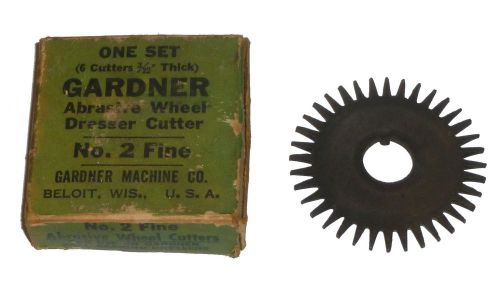 NEW SET OF 6 GARDNER WHEEL DRESSER CUTTERS NO.2 FINE 3/32&#034; THICK