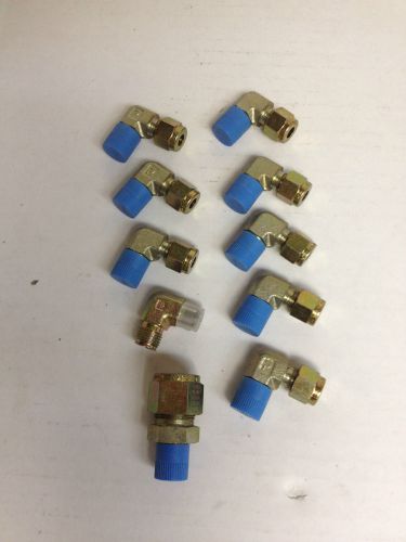 Parker - Lot of 10  - Male Connector - 1  and Male Connector Elbows -9 - New!