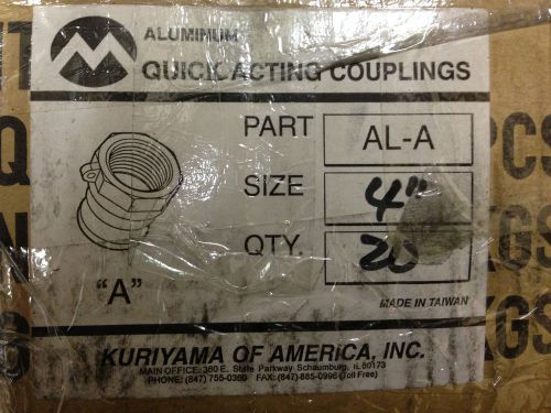 Kuriyama Cam Lock Part # AL-A400 - Part A, Alum, 4&#034;, Male Adapter x Female NPT