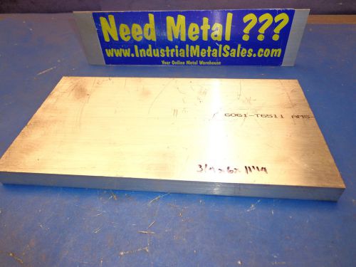 3/4&#034; x 6&#034; x 11-1/4&#034;-Long 6061 T6511 Aluminum Flat Bar