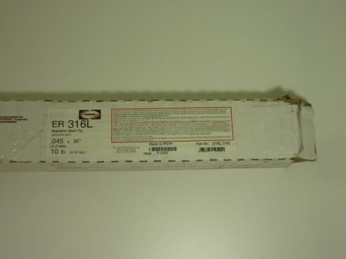 40 LBS HARRIS ER316L STAINLESS STEEL TIG WELDING ROD 0.045&#034; x 36&#034;