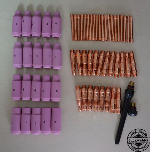 62pcs tig welding torch comsumables kit connector for wp17 18 26 series for sale