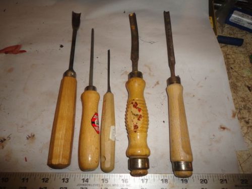 MACHINIST LATHE Lot of Vintge Wood Carving Gouge Chisel s