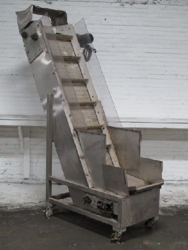 New england machiney 40-h/e s/s elevator conveyor 17&#039;&#039; w belt for sale