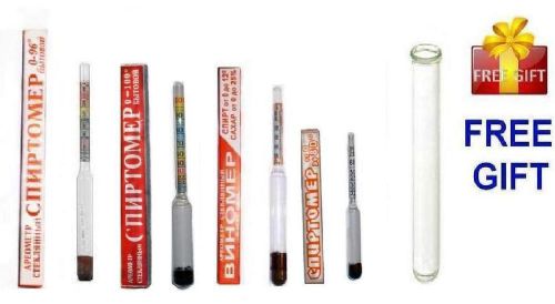 Big set of 4 pcs alcohol hydrometer moonshine whiskey wine liquor sugar + tube for sale