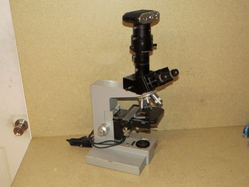 ++  LEITZ DIALUX TRINOCULAR MICROSCOPE W/ EYEPIECES &amp; OBJECTIVES