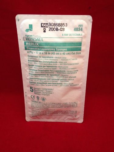 NEW LOT OF 50 KENDALL KERLIX Laparotomy Sponges 4034 17&#034;x16&#034; See Desc.