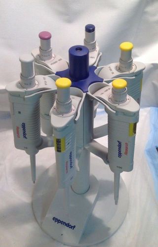 Set 6 Eppendorf Research Series Adjustable Volume Pipette Excellent set w rack