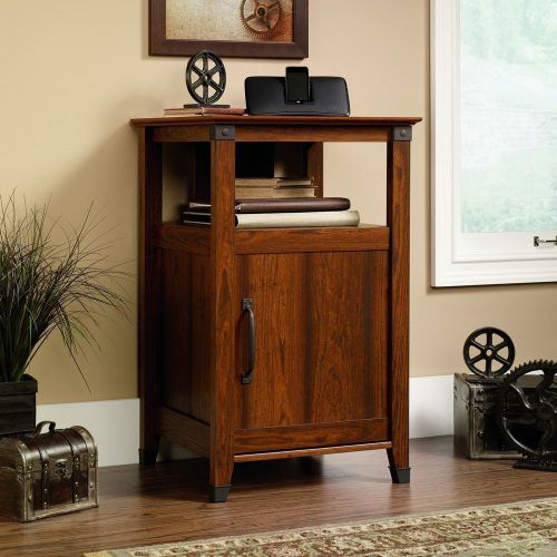 NEW Sauder Carson Forge Technology Pier Free Standing Cabinet, Washington Cherry