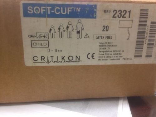 Case of 20 NEW GE Critikon Soft-Cuf BP Cuffs #2321 Child Blood Pressure 12-19 CM