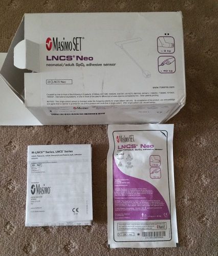 (20) Masimo SET LNCS Neo SPO2 Sensors &lt;3kg or &gt;40 kg 1 BOX