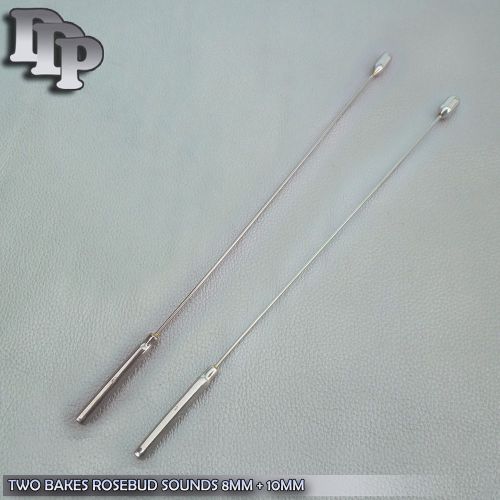 Two Pcs Bakes Rosebud Urethral Sounds 8MM &amp; 10MM