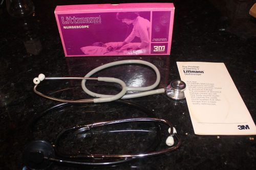 VINTAGE LITTMANN  NURSESCOPE AND STETHOSCOPE  3M COMPANY BOX AND REGISTER CARD