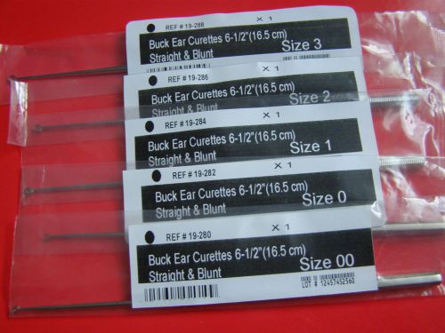 5 Pcs Set BUCK Ear Curettes 6-1/2&#034; BLUNT Str ENT Surgical &amp; Veterinary Hospitals