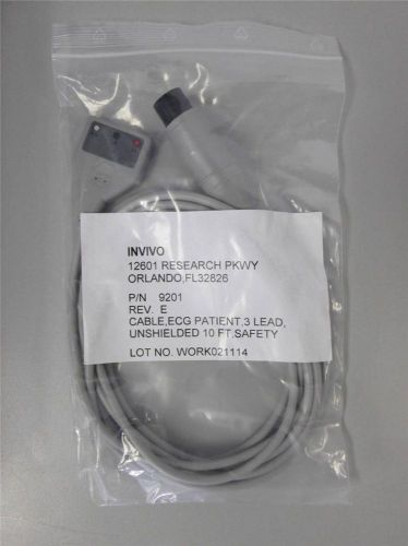 Invivo 3 Lead ECG Cable P/N 9201