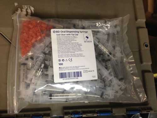 New bd oral syringe clear 100/bx 5ml becton dickinson for sale