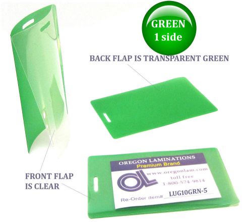 Qty 500 green/clear luggage tag laminating pouches 2-1/2 x 4-1/4 for sale