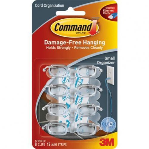 COMMAND CLR SM CORD CLIP 17302CLR-8PK