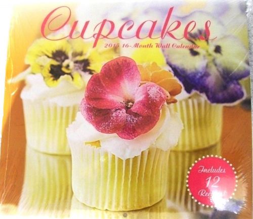 Vista 2015 CUPCAKES w / RECIPES 12x11 16-Month Wall Calendar FREE SHIPPING