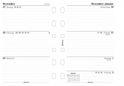 Filofax Kalender 2015 Einlage Pocket 6824015 Wochenplan 1W/2S Vertikal m Linien