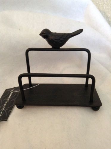 Iron Black Bird Business Card Holder Metal Letter Stand Blackbird