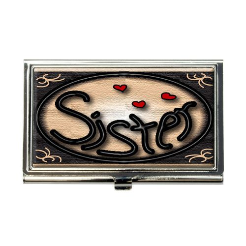 Sister Love Hearts Business Credit Card Holder Case