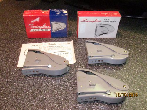 (3) LOT Swingline Hand Plier/Speed Stapler No. 3 (VINTAGE) BUY This 1