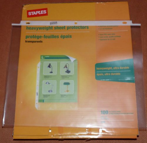 New&gt;staples heavyweight sheet protectors 80 per pack clear transparents&lt;top for sale