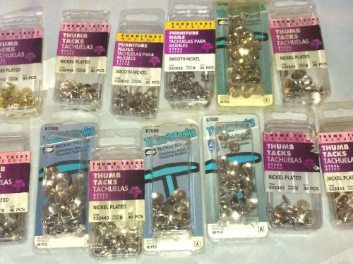 12 Packages 40 Each Thumb tack 480 PiecesThumb Tacks Lot Crafts