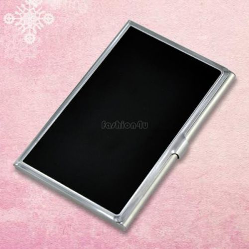 Stainless Steel Credit Business Card Case Holder Black