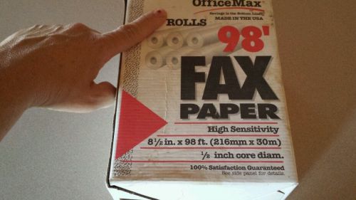 5 Rolls Of Office Max 98&#039; Fax Paper NEW NOS