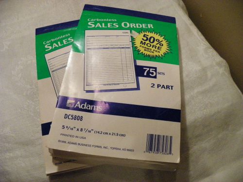 Adams sales order book, 5 9/16&#034; x 8 7/16&#034;, 75  2-part carbonless sheets - 2 sets for sale