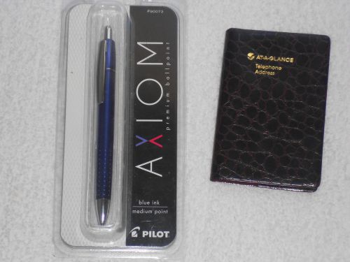 PILOT AXIOM PREMIUM BALLPOINT PEN AND AT-A-GLANCE ADDRESS BOOK