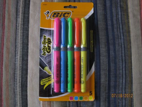 BIC BRITE LINER GRIP FLUORESCENT HIGHLIGHTERS