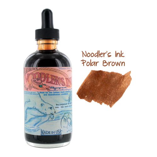 Noodler&#039;s ink bottled ink w/ eyedropper, 4.5 oz. w/ free pen, polar brown for sale