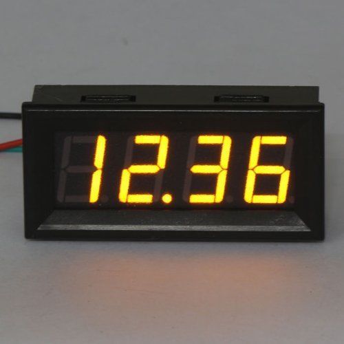 Drok digital voltmeter gauge dc 0-33v 12v car battery volt meter yellow led disp for sale