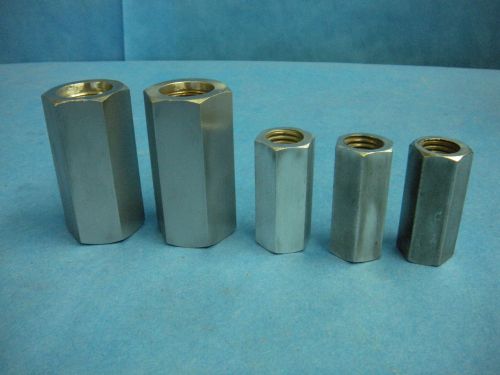 1&#034; x 3&#034;, 3/4&#034; x 2-1/4&#034; Hex Nut Threaded Coupler Lot of 5