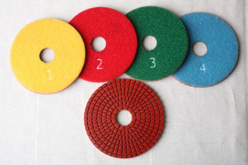 4 inch diamond polishing pad wet/dry 4 step system granite stone concrete white for sale