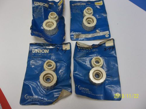4 genova plastic fittings unions plumbing supplies repair fittings  p/n 530211 for sale