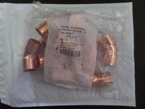 COPPER 45 DEGREE ELBOW-CXC NOM 1&#034; ACR 1-1/8&#034; BAG OF TEN