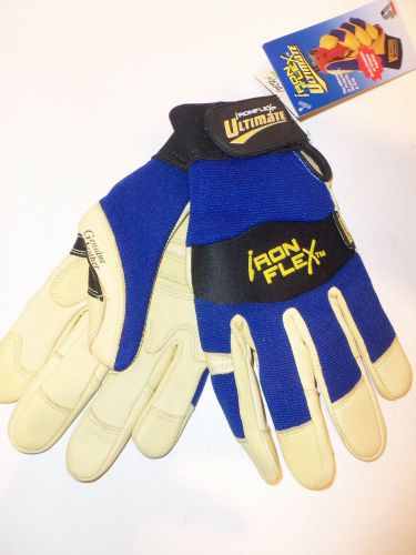 NEW - Steiner IronFlex Ultimate Leather Blue Work Gloves Washable - Size Medium