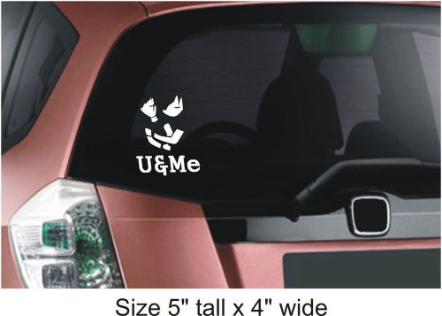 Naughty U&amp;ME White Removable Car Vinyl Sticker Gift Fine Art Cafe - FAC - 15