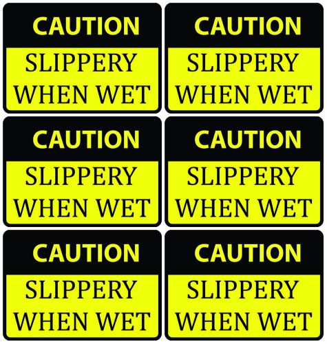 Safety prevention caution slippery when wet sign 6 qty signs yellow warning usa for sale