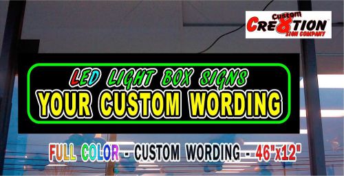 Led light box signs - your custom wording - full color graphics - window signs for sale