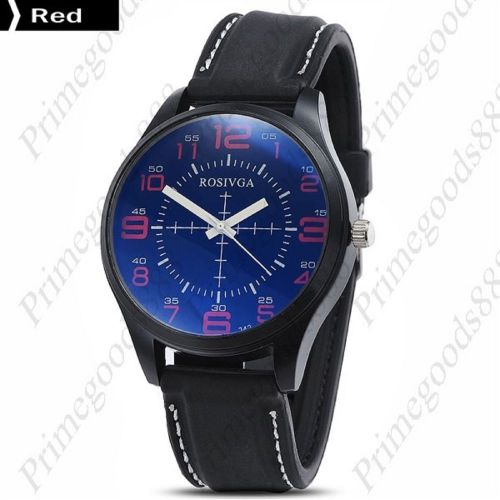 Blue glass sniper dial black rubber quartz wrist wristwatch men&#039;s red for sale