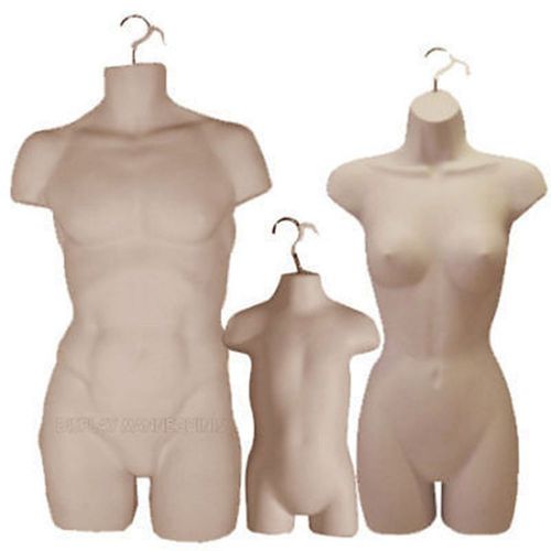 A set of FLESH Male Female &amp; Toddler (3 pcs) Mannequin maniquin manikin