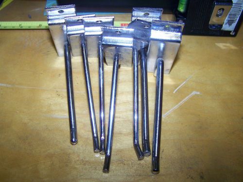 4&#034; SLATWALL PEGS, CHROME, LOT OF 7